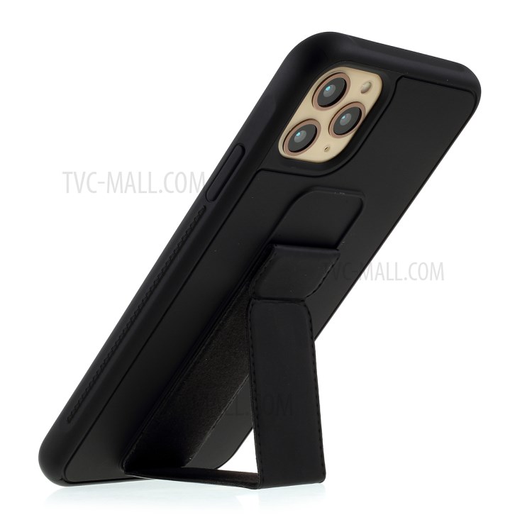 For iPhone 11 Pro 5.8-inch Magnetic Hand Strap Kickstand TPU + PC Phone Cover - Black-7