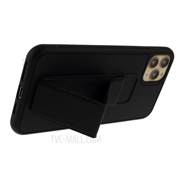 For iPhone 11 Pro 5.8-inch Magnetic Hand Strap Kickstand TPU + PC Phone Cover - Black-8