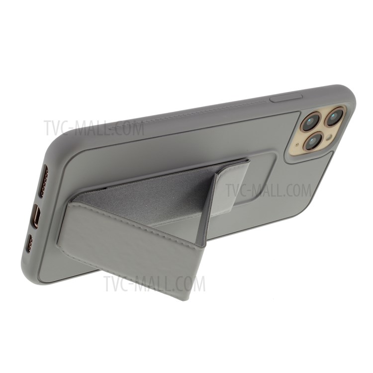 For iPhone 11 Pro 5.8-inch Magnetic Hand Strap Kickstand TPU + PC Phone Cover - Grey-6