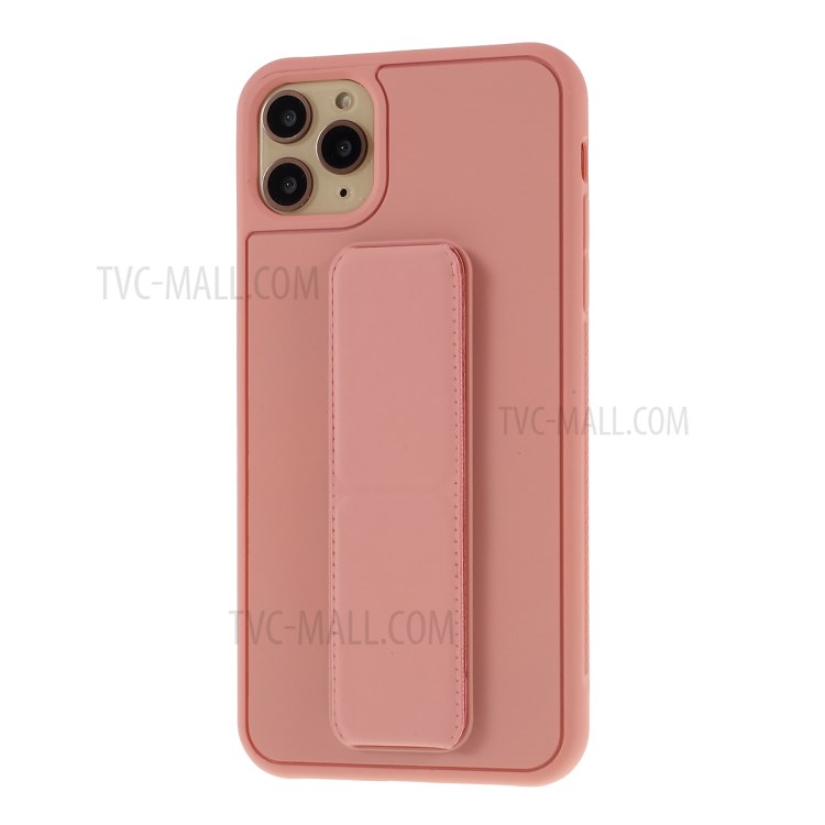 For iPhone 11 Pro 5.8-inch Magnetic Hand Strap Kickstand TPU + PC Phone Cover - Pink-2