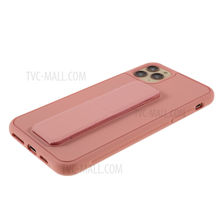 For iPhone 11 Pro 5.8-inch Magnetic Hand Strap Kickstand TPU + PC Phone Cover - Pink-4