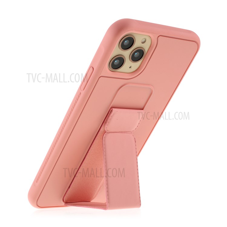 For iPhone 11 Pro 5.8-inch Magnetic Hand Strap Kickstand TPU + PC Phone Cover - Pink-5
