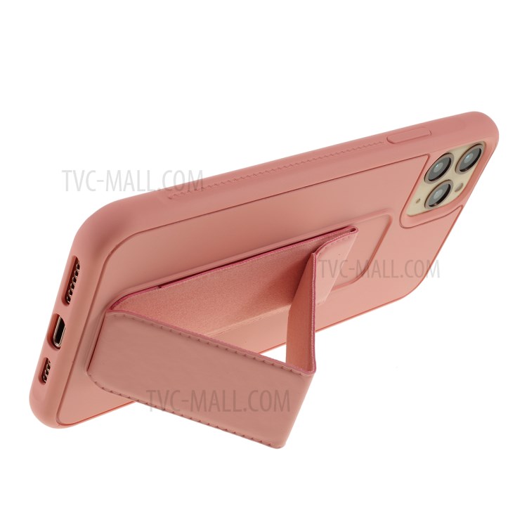 For iPhone 11 Pro 5.8-inch Magnetic Hand Strap Kickstand TPU + PC Phone Cover - Pink-6