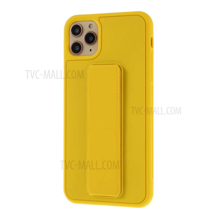 For iPhone 11 Pro 5.8-inch Magnetic Hand Strap Kickstand TPU + PC Phone Cover - Yellow-2