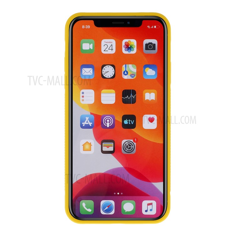 For iPhone 11 Pro 5.8-inch Magnetic Hand Strap Kickstand TPU + PC Phone Cover - Yellow-3
