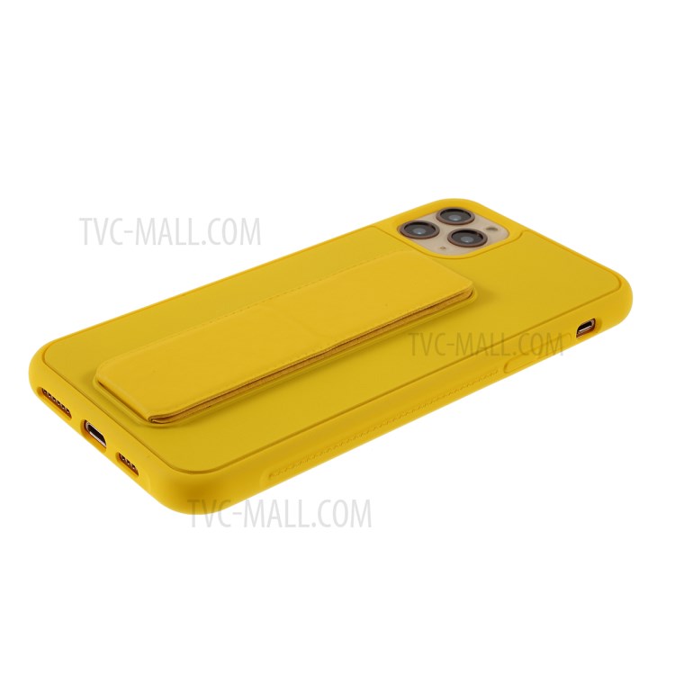 For iPhone 11 Pro 5.8-inch Magnetic Hand Strap Kickstand TPU + PC Phone Cover - Yellow-4