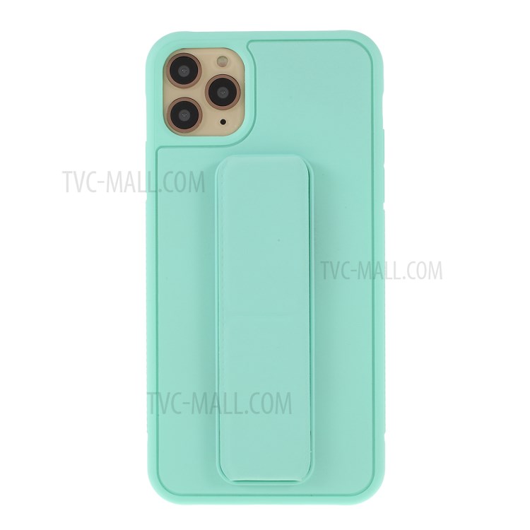 For iPhone 11 Pro 5.8-inch Magnetic Hand Strap Kickstand TPU + PC Phone Cover - Cyan-1