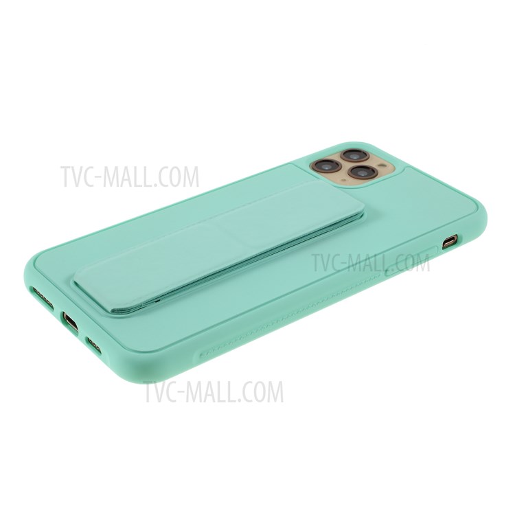 For iPhone 11 Pro 5.8-inch Magnetic Hand Strap Kickstand TPU + PC Phone Cover - Cyan-4