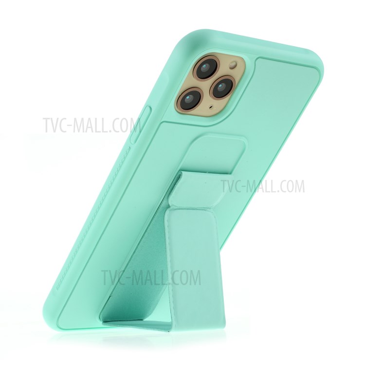 For iPhone 11 Pro 5.8-inch Magnetic Hand Strap Kickstand TPU + PC Phone Cover - Cyan-5