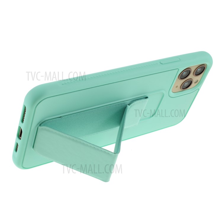 For iPhone 11 Pro 5.8-inch Magnetic Hand Strap Kickstand TPU + PC Phone Cover - Cyan-6