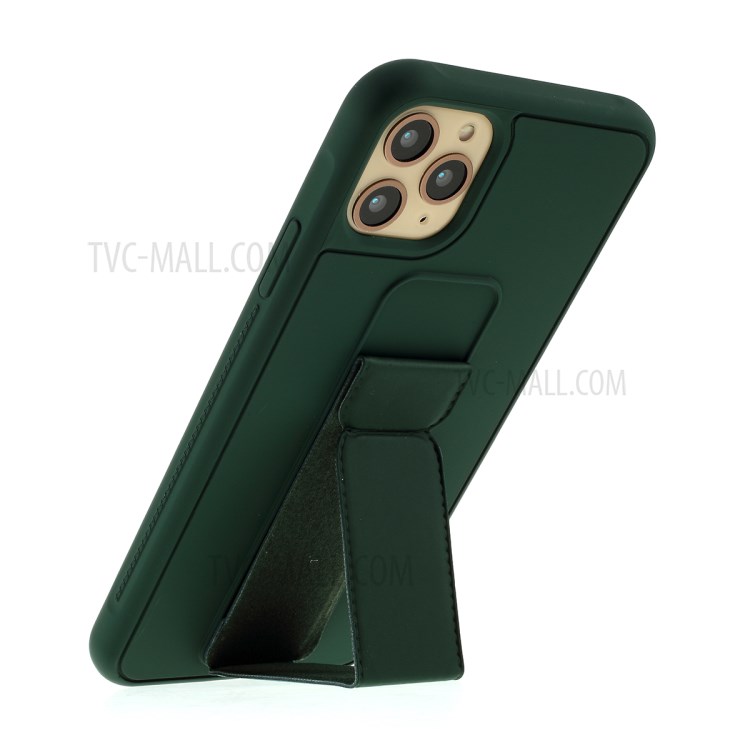 For iPhone 11 Pro 5.8-inch Magnetic Hand Strap Kickstand TPU + PC Phone Cover - Green-5