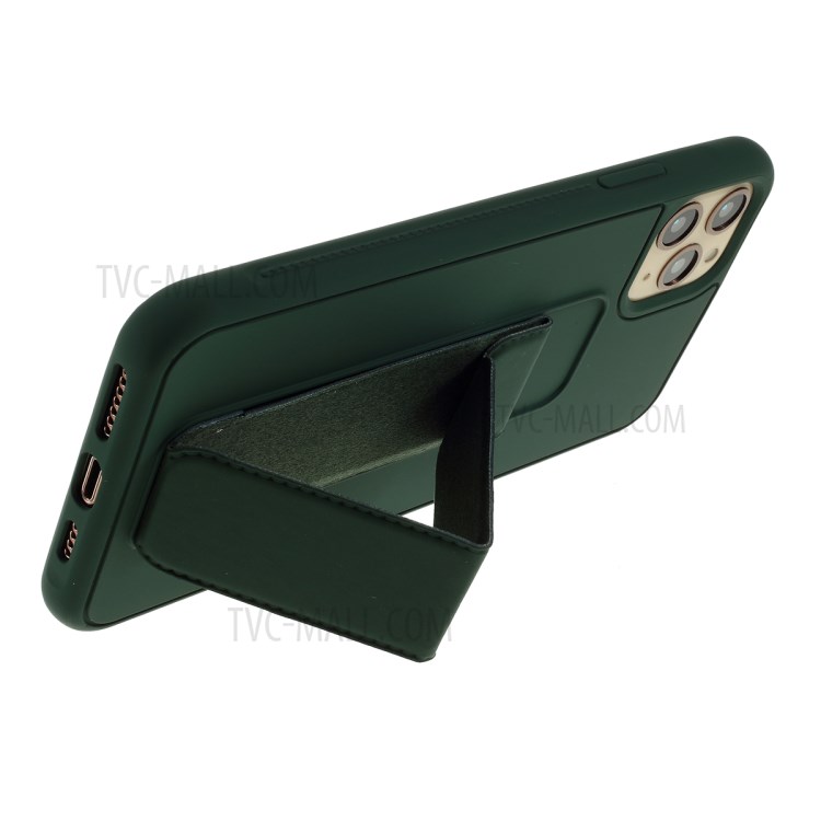 For iPhone 11 Pro 5.8-inch Magnetic Hand Strap Kickstand TPU + PC Phone Cover - Green-6