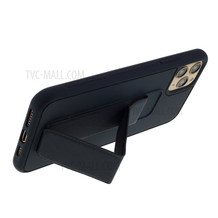 For iPhone 11 Pro 5.8-inch Magnetic Hand Strap Kickstand TPU + PC Phone Cover - Dark Blue-5