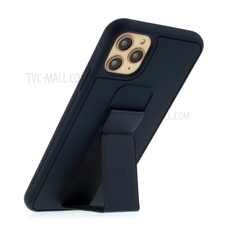 For iPhone 11 Pro 5.8-inch Magnetic Hand Strap Kickstand TPU + PC Phone Cover - Dark Blue-6