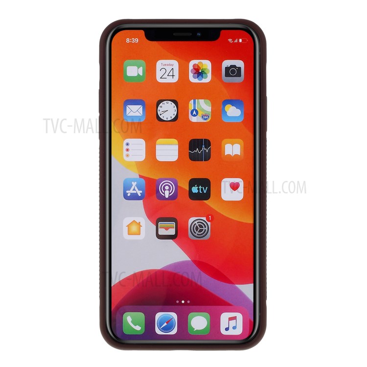 For iPhone 11 Pro 5.8-inch Magnetic Hand Strap Kickstand TPU + PC Phone Cover - Brown-3
