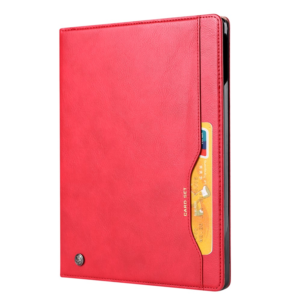 Auto-absorbed PU Leather Wallet Stand Tablet Case with Pen Slot for iPad Pro 11-inch (2020)/(2018) - Red-2