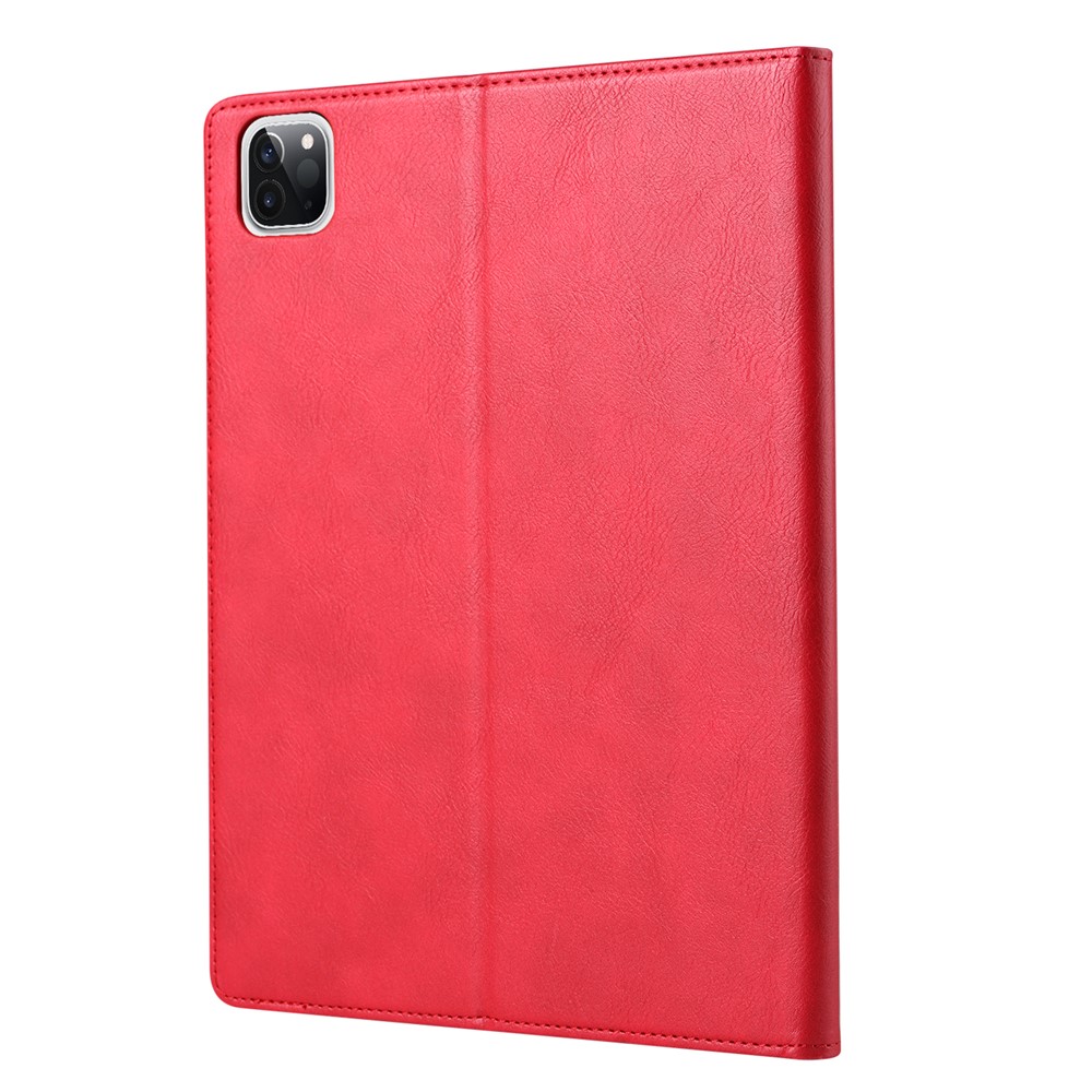Auto-absorbed PU Leather Wallet Stand Tablet Case with Pen Slot for iPad Pro 11-inch (2020)/(2018) - Red-3