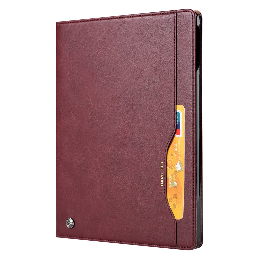 Auto-absorbed PU Leather Wallet Stand Tablet Case with Pen Slot for iPad Pro 11-inch (2020)/(2018) - Dark Brown-2
