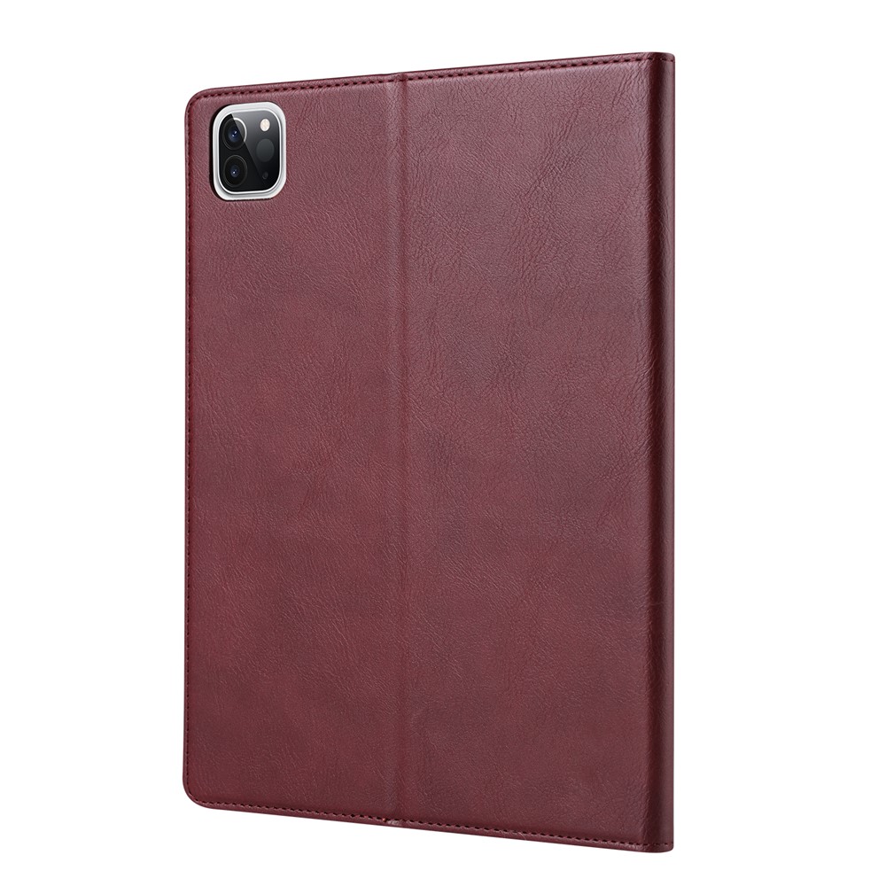 Auto-absorbed PU Leather Wallet Stand Tablet Case with Pen Slot for iPad Pro 11-inch (2020)/(2018) - Dark Brown-3
