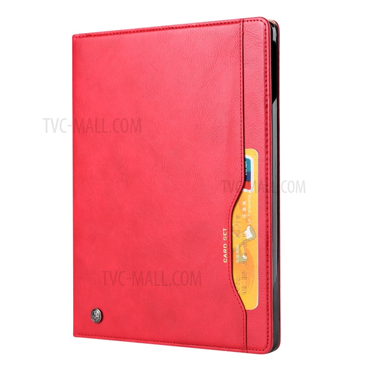 PU Cuir Absorbé Auto-portefeuille Shell Tablette Support Avec Fente Pour Stylo Pour Ipad Pro 12,9 Pouces (2020) / (2018) - Rouge-2