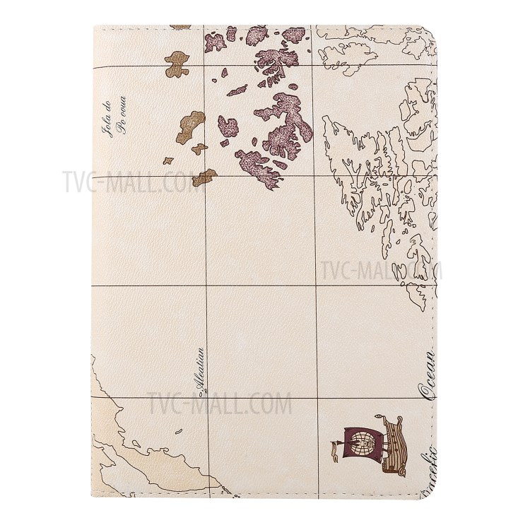Map Skin Printing with Wallet Stand Leather Tablet Cover for iPad Pro 11-inch (2020) (2018) - White-2