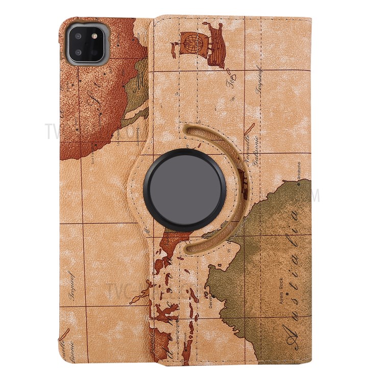Map Skin Printing with Wallet Stand Leather Tablet Cover for iPad Pro 11-inch (2020) (2018) - Orange-1