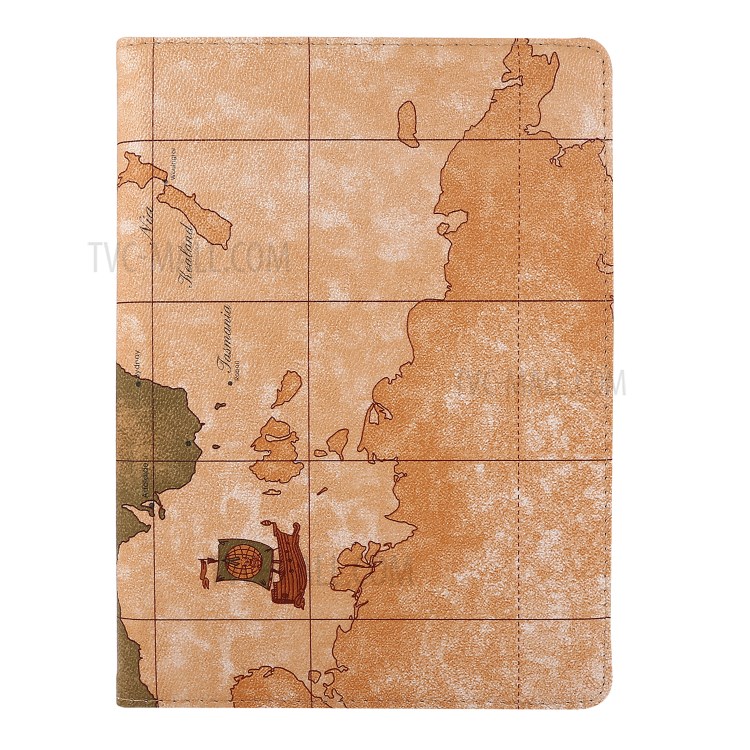 Map Skin Printing with Wallet Stand Leather Tablet Cover for iPad Pro 11-inch (2020) (2018) - Orange-2