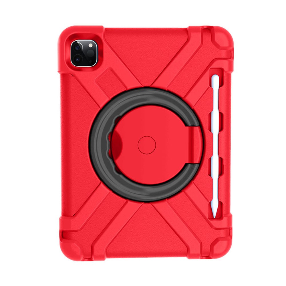 360 ° Pivotage Pivotant PC + TPU Hybrid Tablet Case Pour Apple Ipad Air (2020) / Air (2022) / Pro 11 Pouces (2021) (2020) - Rouge Noir