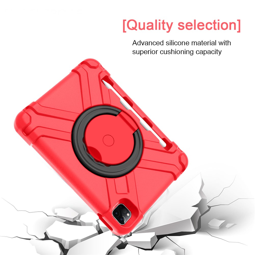 Custodia a 360 ° Kickstand Girevole PC + Tablet Ibrido TPU Per Apple Ipad Air (2020)/Air (2022)/Pro 11 Pollici (2021) (2020) - Rosso Nero