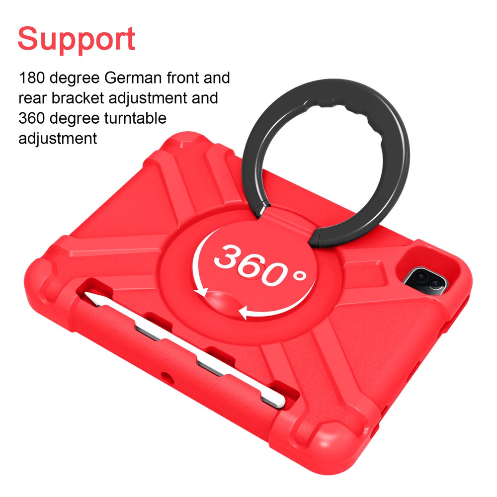 Custodia a 360 ° Kickstand Girevole PC + Tablet Ibrido TPU Per Apple Ipad Air (2020)/Air (2022)/Pro 11 Pollici (2021) (2020) - Rosso Nero