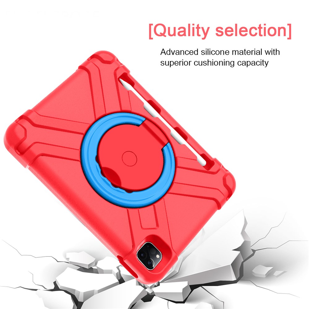360° Swivel Kickstand PC + TPU Hybrid Tablet Case for Apple iPad Pro 11-inch (2020) - Red/Blue-3
