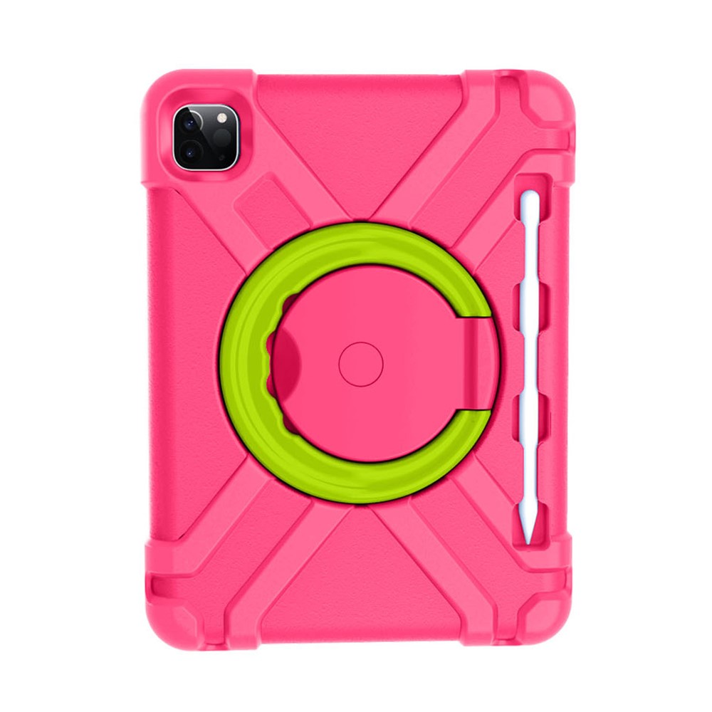 360° Swivel Kickstand PC + TPU Hybrid Tablet Case for Apple iPad Pro 11-inch (2020) - Rose/Green-1