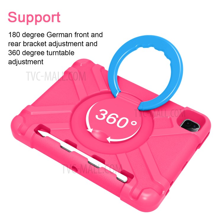 360° Swivel Kickstand PC + TPU Hybrid Tablet Case for Apple iPad Pro 11-inch (2020) - Rose/Blue-6
