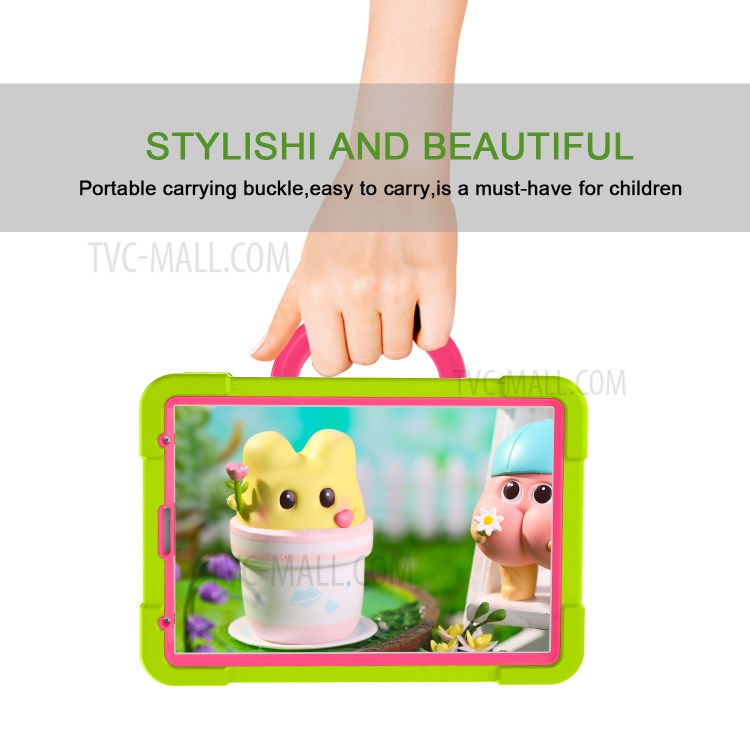 360° Swivel Kickstand PC + TPU Hybrid Tablet Case for Apple iPad Pro 11-inch (2020) - Green/Rose-7