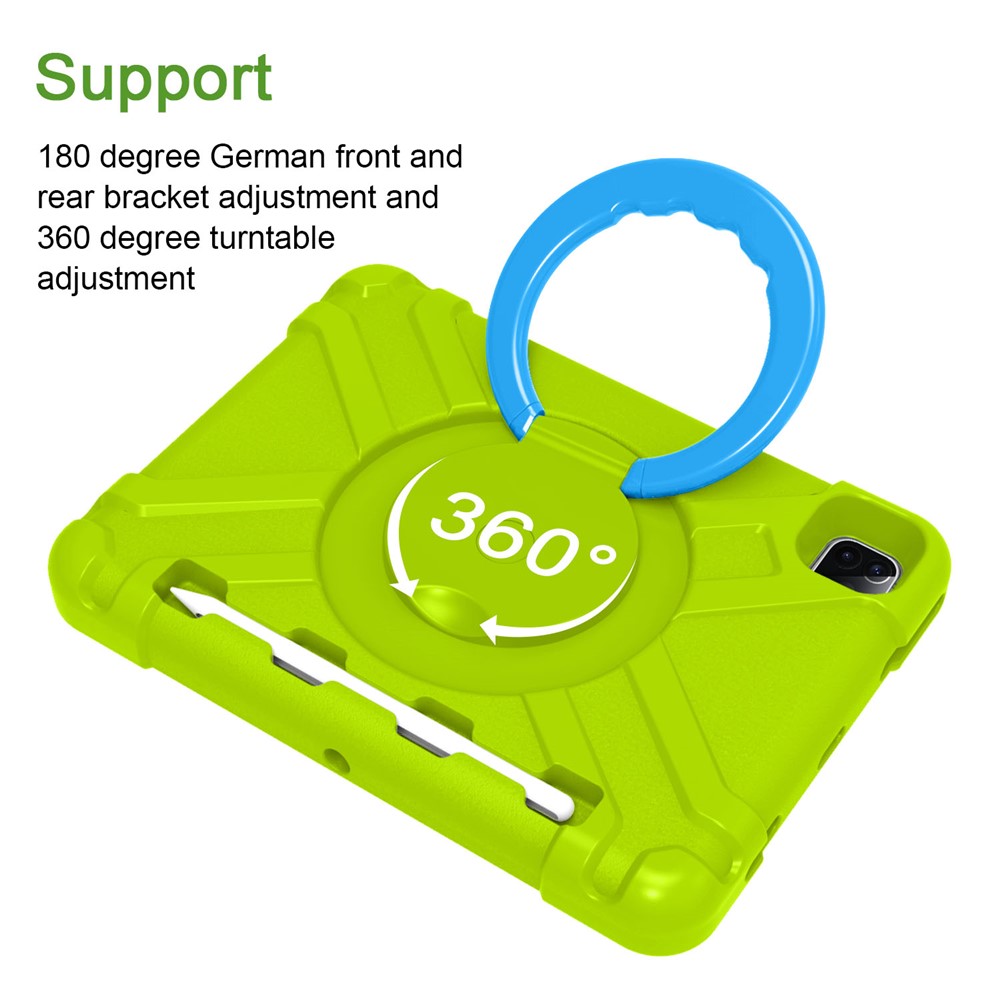 360° Swivel Kickstand PC + TPU Hybrid Tablet Case for Apple iPad Pro 11-inch (2020) - Green/Blue-4