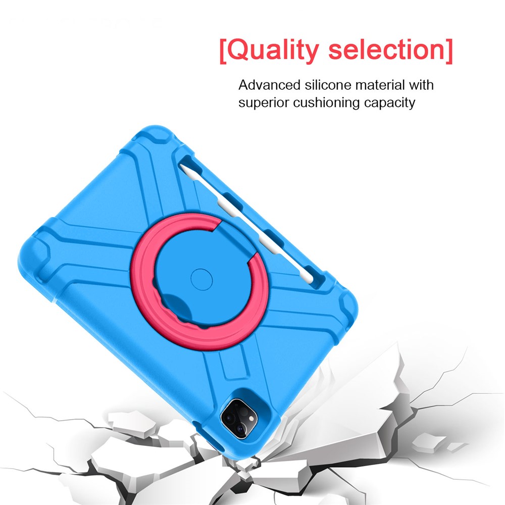 360° Swivel Kickstand PC + TPU Hybrid Tablet Case for Apple iPad Pro 11-inch (2020) - Blue/Rose-3