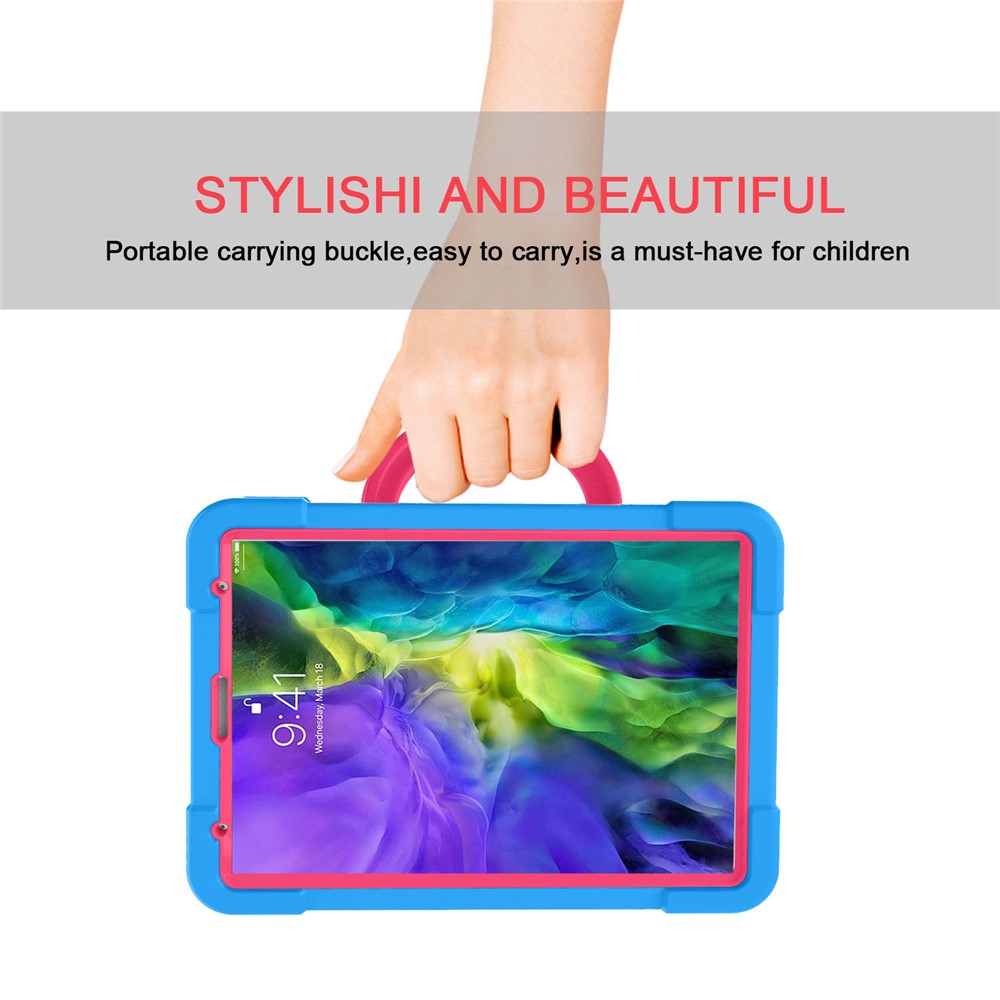 360° Swivel Kickstand PC + TPU Hybrid Tablet Case for Apple iPad Pro 11-inch (2020) - Blue/Rose-5
