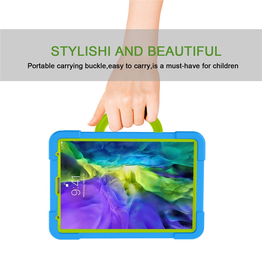 360° Swivel Kickstand PC + TPU Hybrid Tablet Case for Apple iPad Pro 11-inch (2020) - Blue/Green-5