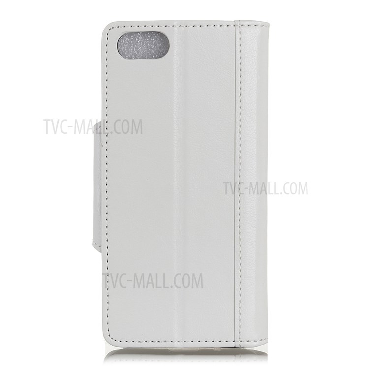 Glossy PU Leather Wallet Cell Phone Case for iPhone SE (2nd Generation)/8/7 - White-2