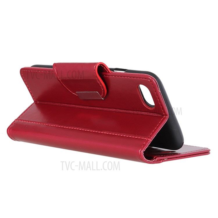 With Wallet Stand PU Leather Cell Phone Protective Case for iPhone SE (2nd Generation)/8/7 - Wine Red-3