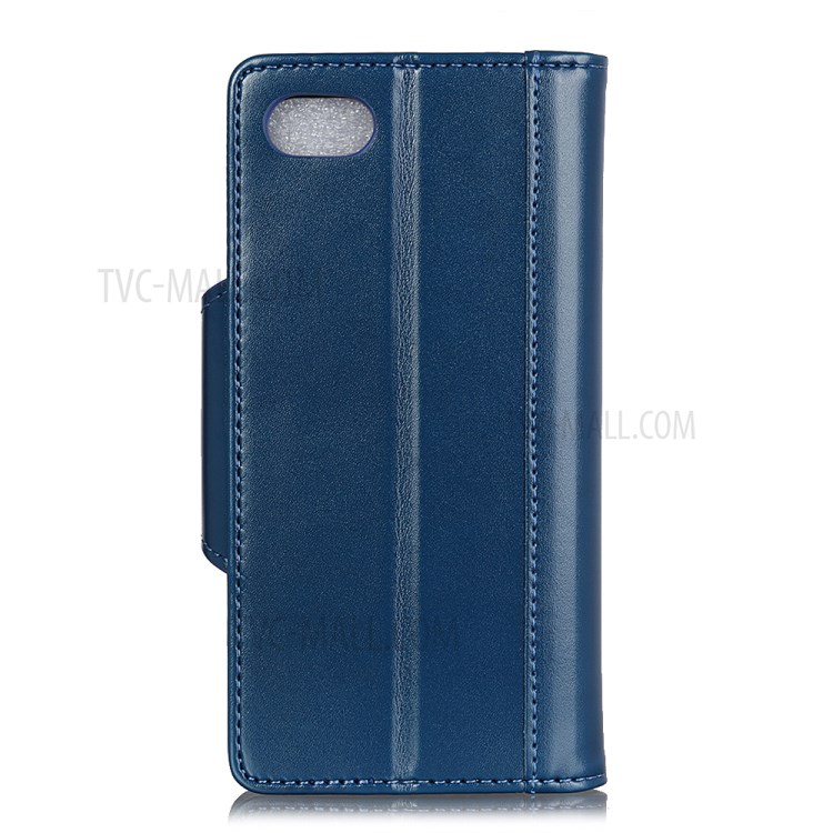 With Wallet Stand PU Leather Cell Phone Protective Case for iPhone SE (2nd Generation)/8/7 - Blue-2
