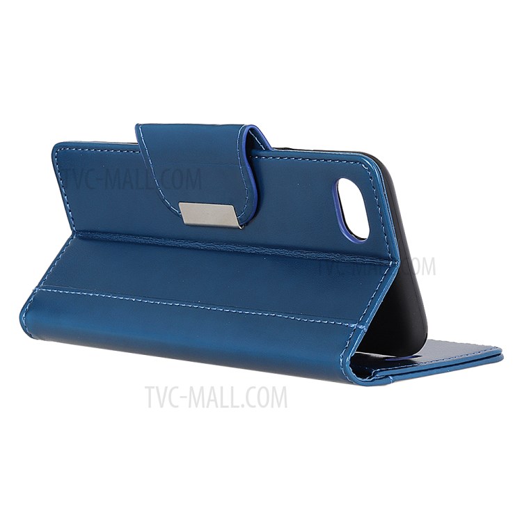 With Wallet Stand PU Leather Cell Phone Protective Case for iPhone SE (2nd Generation)/8/7 - Blue-3