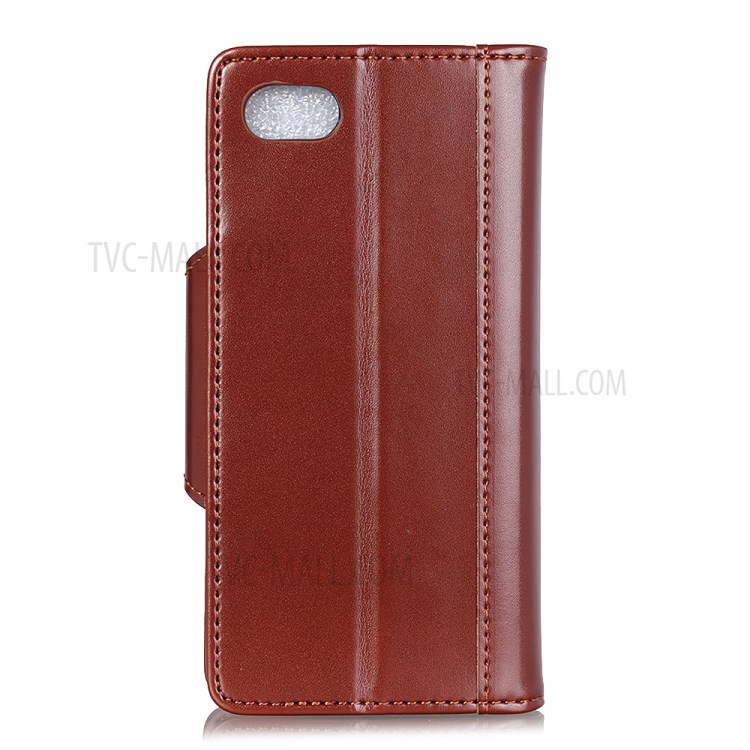 With Wallet Stand PU Leather Cell Phone Protective Case for iPhone SE (2nd Generation)/8/7 - Brown-2