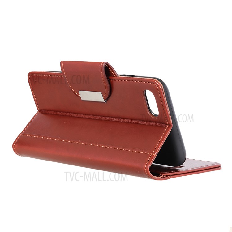 With Wallet Stand PU Leather Cell Phone Protective Case for iPhone SE (2nd Generation)/8/7 - Brown-3