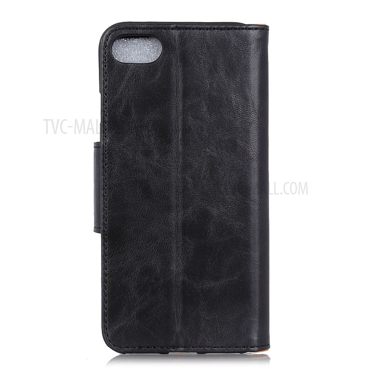 Crazy Horse Wallet Leather Stand Case for iPhone SE (2nd Generation)/8/7 - Black-2