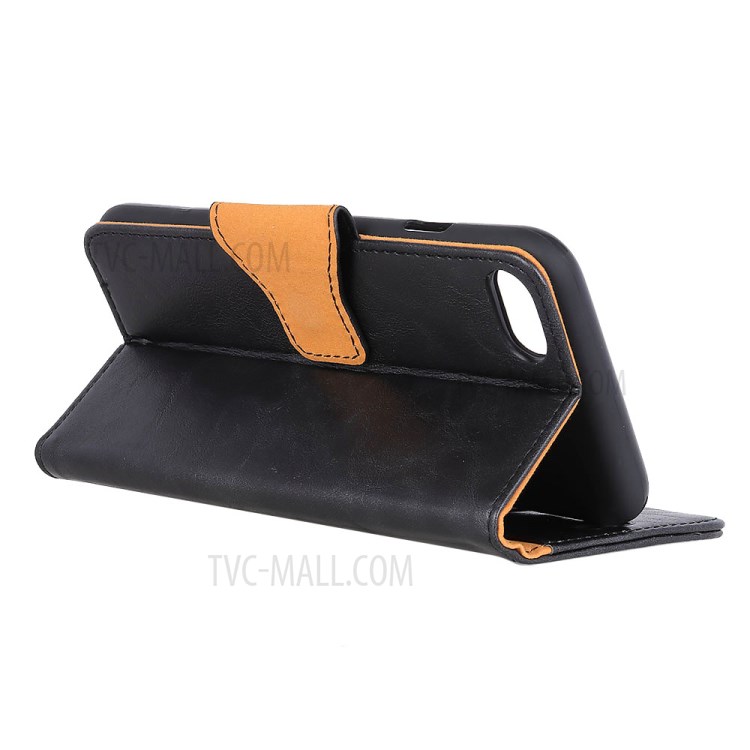 Crazy Horse Wallet Leather Stand Case for iPhone SE (2nd Generation)/8/7 - Black-3