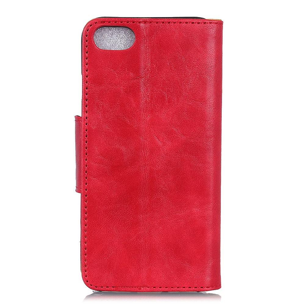 Crazy Horse Wallet Leather Stand Case for iPhone SE (2nd Generation)/8/7 - Red-2