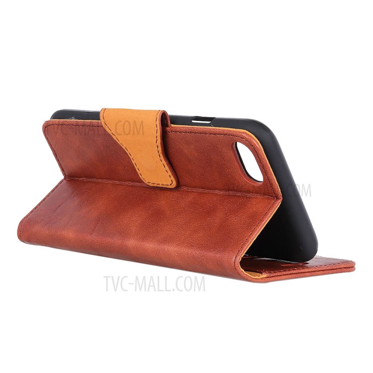 Crazy Horse Wallet Leather Stand Case for iPhone SE (2nd Generation)/8/7 - Brown-3