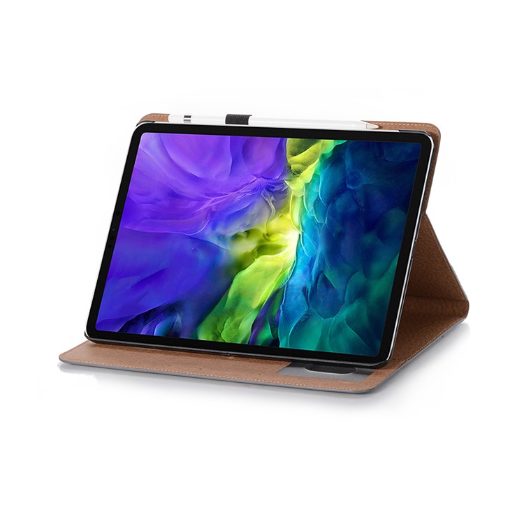 Auto Wake & Sleep Stand PU Leather Tablet Case with Card Holder for iPad Pro 11-inch (2020)/(2018) - Grey-5