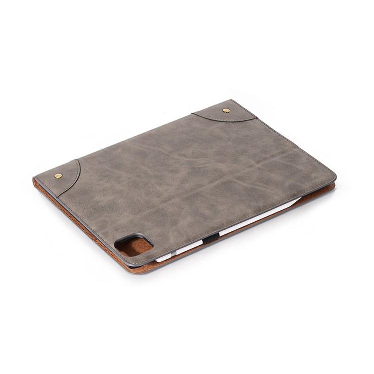 Auto Wake & Sleep Stand PU Leather Tablet Case with Card Holder for iPad Pro 11-inch (2020)/(2018) - Grey-6